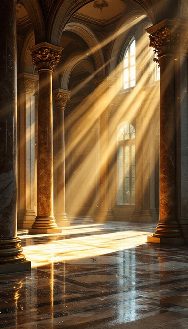 Free Sunlit Baroque Grandeur Image - Baroque, Columns, Sunbeams ...