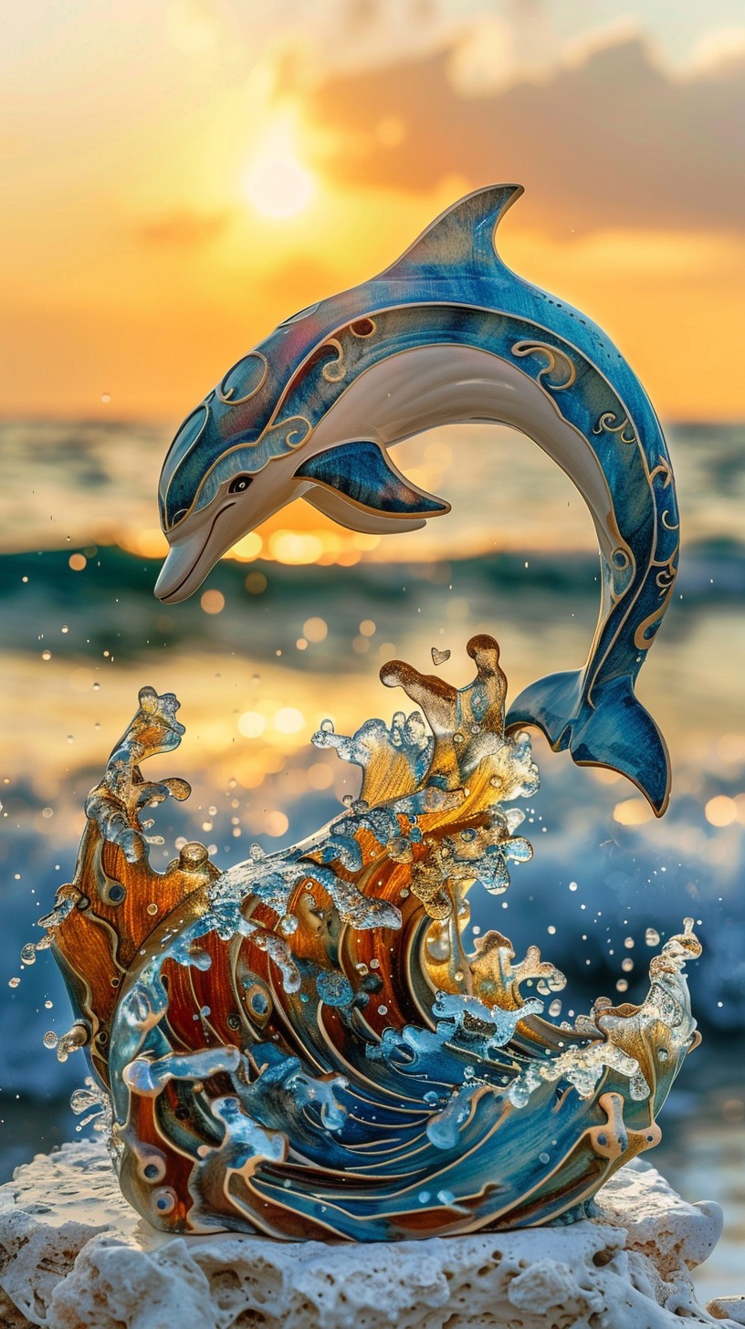 Free Ocean Dolphin Art Image - Dolphin, Ocean, Art | Download at StockCake