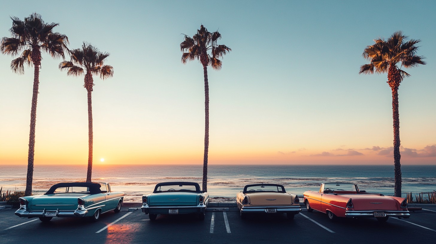 Free Sunset Beach Drive Image - Sunset, Beach, Cars | Download at StockCake