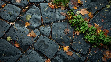 Free Autumn Cobblestone Path Image - Autumn, Cobblestone, Leaves ...