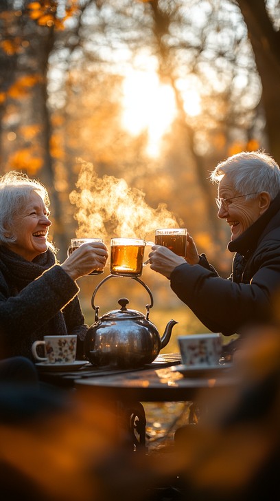 Two Autumn Tea Posts Free Joyful autumn tea Image - Autumn, Laughter, Tea | Download at ...