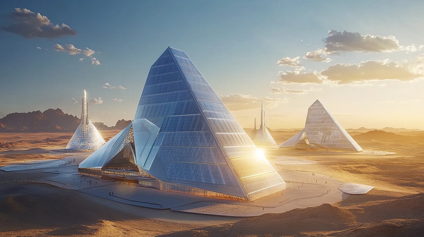 Free Futuristic Desert Pyramids Image - Futuristic, Desert, Pyramids ...