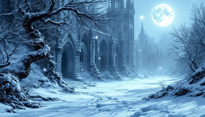 Free Moonlit Gothic Cathedral Image - Gothic, Winter, Cathedral ...