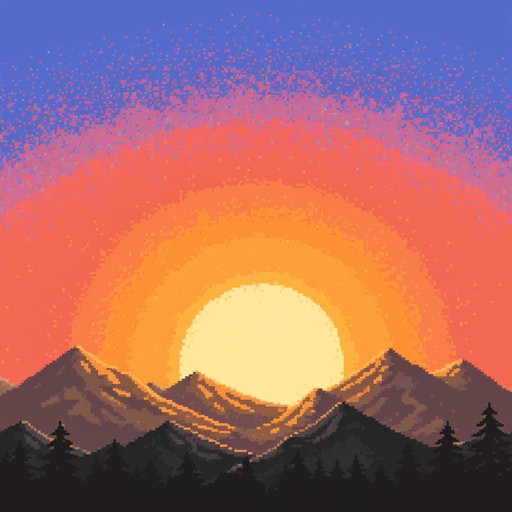 Free Pixel Dawn Mountains Image - Sunrise, Sunset, Dawn | Download at ...