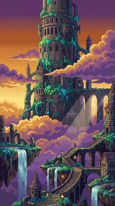 Free Fantasy Tower City Image - Fantasy, Tower, Pixel | Download at ...