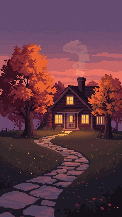 Free Cozy Pixel Cottage Image - Pixel, Cottage, Autumn | Download at ...