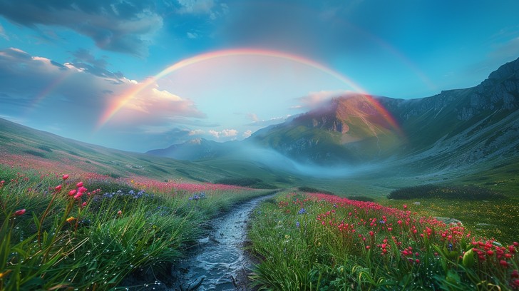 Free Majestic Mountain Rainbow Image - Mountain, Rainbow, Serenity ...
