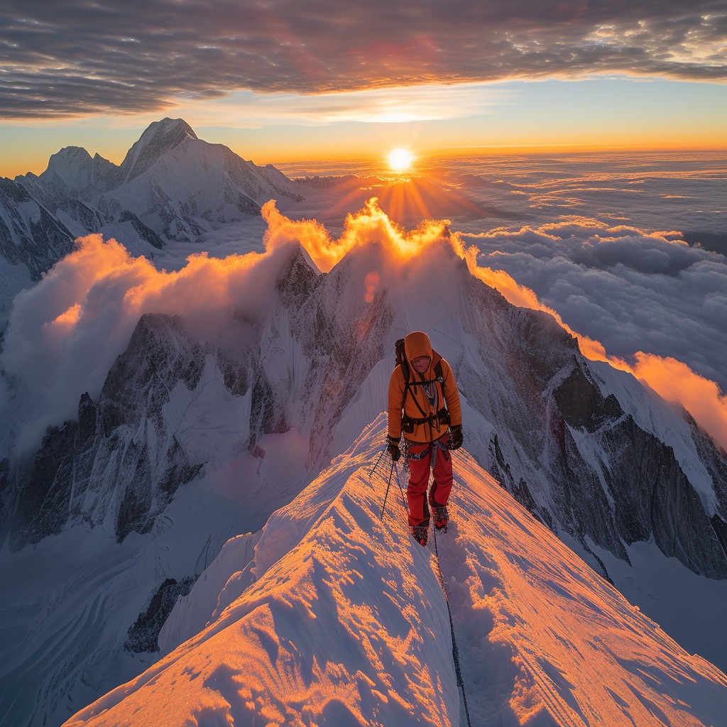 Mont Rouge Summit Free Mountain Summit Sunrise Image - Mountaineer, Sunrise, Mountain ...