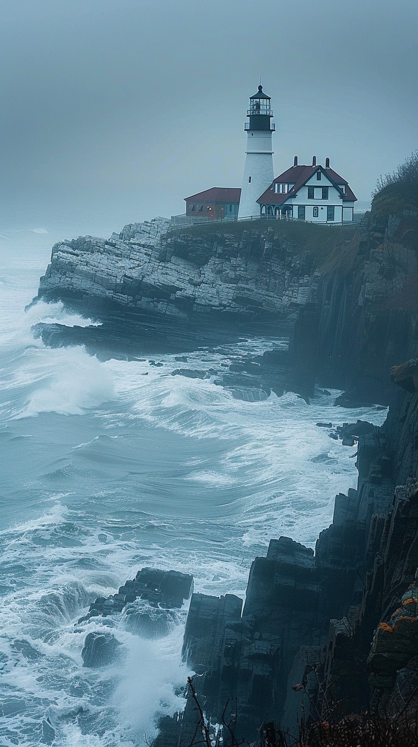 Free Misty Lighthouse View Image - Lighthouse, Sea, Mist | Download at ...