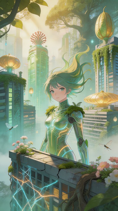 Solar Punk Map Download Solarpunk Greenhouse Welcome Image - Solarpunk, Woman ...