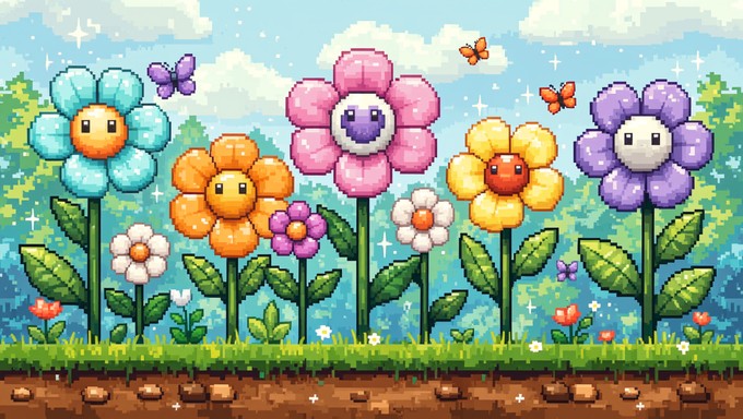 Free Cheerful Flower Pixels Image - Pixel, Flowers, Garden | Download ...