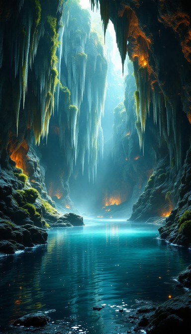 Free Mystical Cave Pool Image - Cave, Pool, Blue | Download at StockCake