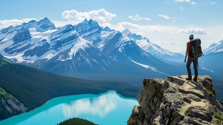 Free Mountain View Adventure Image - Mountains, Lake, Adventurer ...