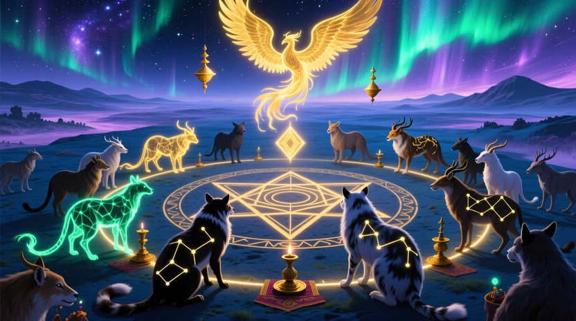 Phoenix Wolves Free Celestial Animal Ritual Image - Phoenix, Wolves, Ceremony ...