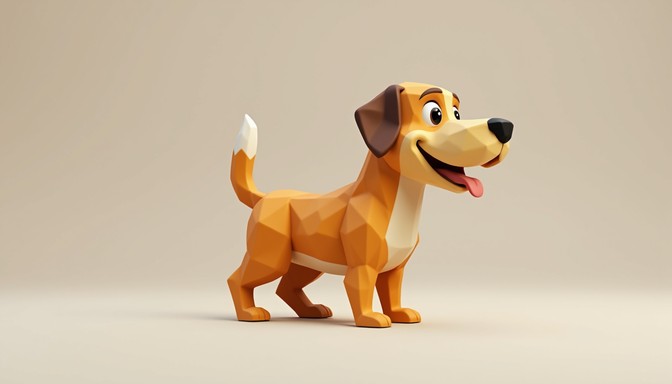 Free Playful Geometric Pooch Image - Dog, 3d, Lowpoly | Download at ...