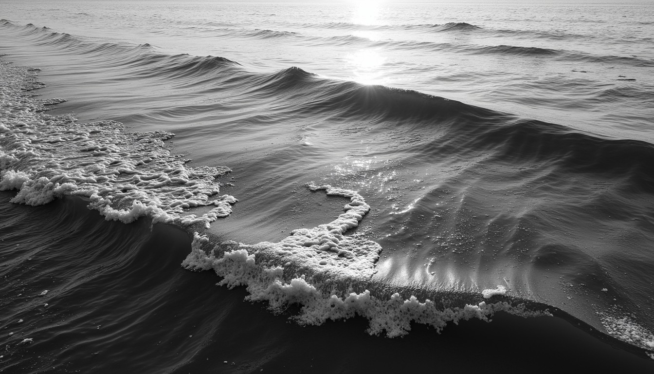 Download Rhythmic Water Patterns Image - Seascape, Monochrome, Waves ...