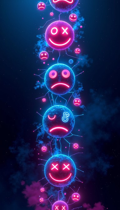 Free Neon Emoji Void Image - Cyberpunk, Emoji, Neon | Download at StockCake