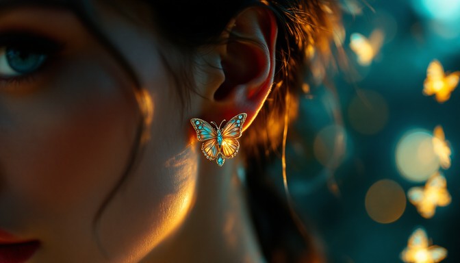 Free Gilded Butterfly Earring Image | Download at StockCake