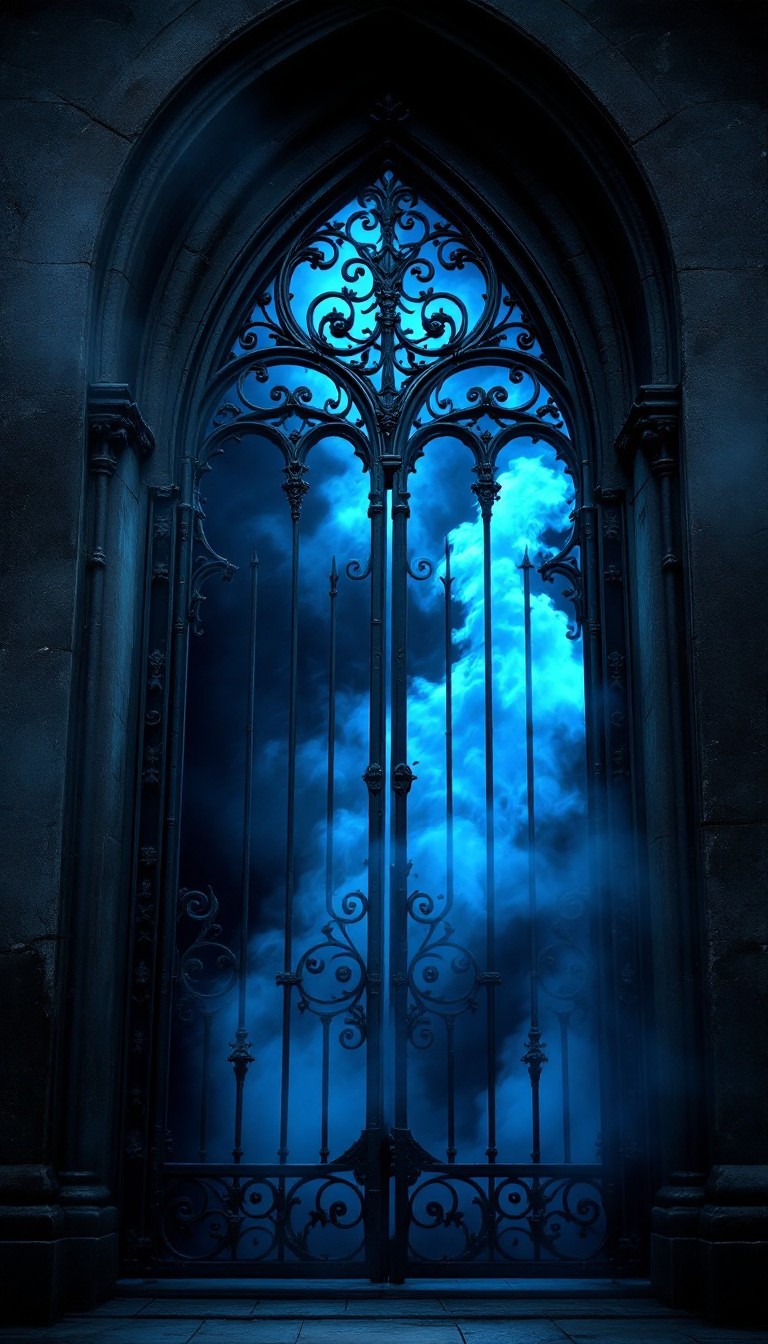 Free Blue Gothic Gateway Image - Gothic, Gate, Iron | Download at StockCake