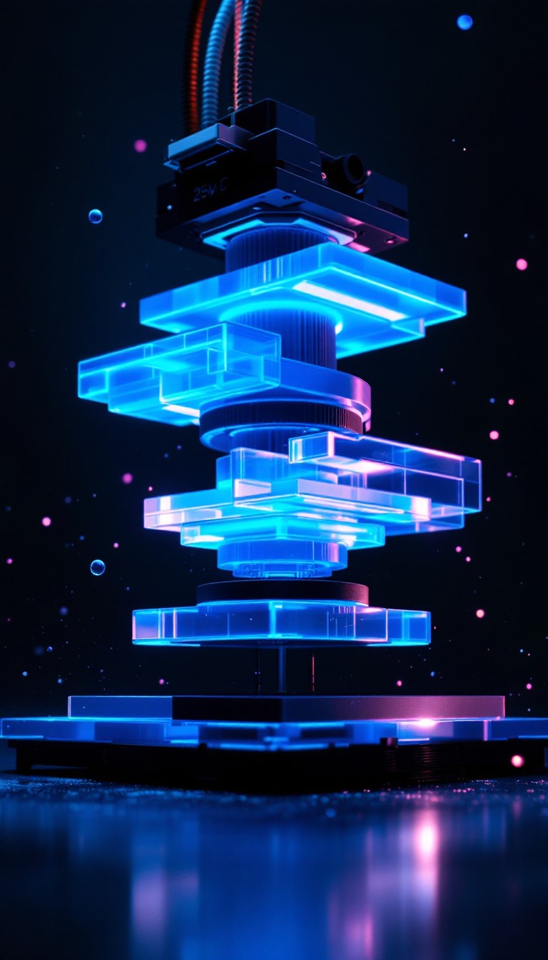 Free Floating Blue Technology Image - Geometric, Blue, Futuristic ...