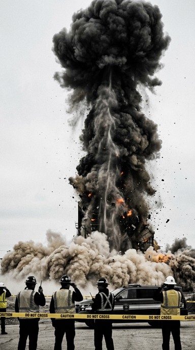 Large Process Blower Explode Free Industrial Explosion Erupts Image - Explosion, Demolition ...