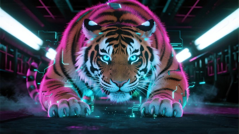 Free Neon Cyber Tiger Image - Tiger, Neon, Cyberpunk | Download at ...