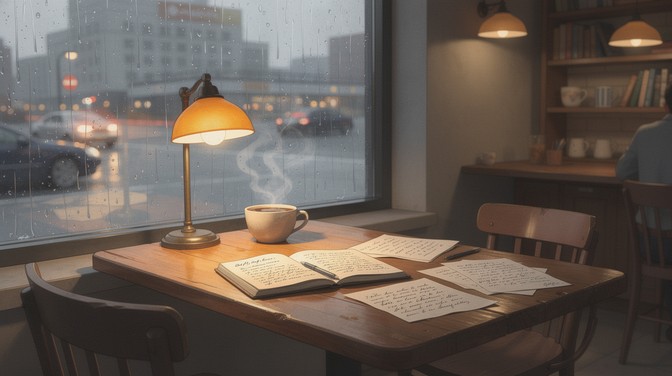 Window Raining Coffe Table Free Rainy Cafe Window Image - Cafe, Cozy, Rainy | Download at StockCake