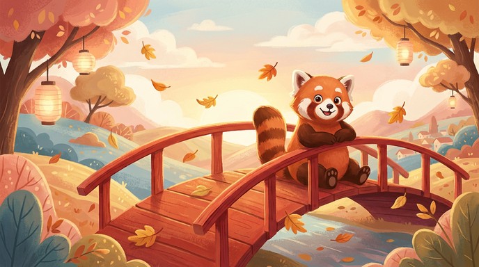 Red Panda Rope Bridge Free Red Panda Bridge Image - Illustration, Red-panda, Bridge ...