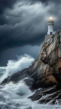 Free Stormy Lighthouse Vigil Image - Storm, Lighthouse, Waves ...