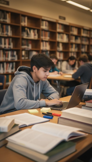 Free Determined Student Typing Image - Student, Library, Studying ...