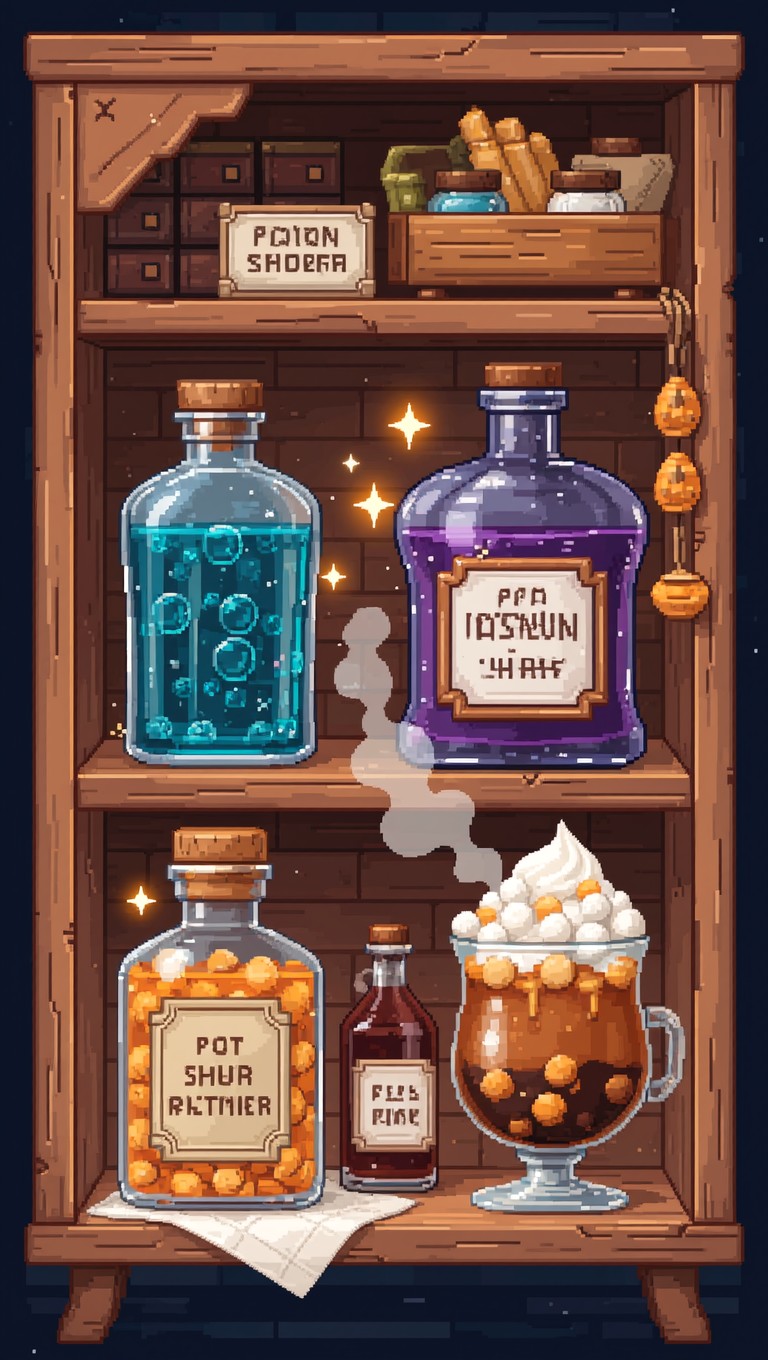 Free Magical Potion Shelf Photo - Potion, Pixel, Fantasy | Download at ...
