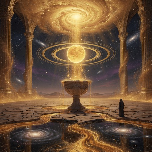Free Celestial Golden Alchemy Image - Cosmic, Celestial, Surreal ...