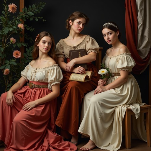Free Classical Feminine Trio Image - Renaissance, Women, Portraits ...