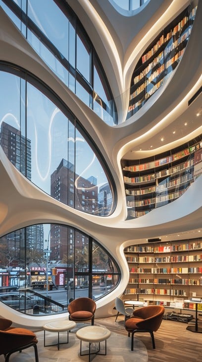 Free Futuristic Library Interior Image - Library, Design, Architecture ...