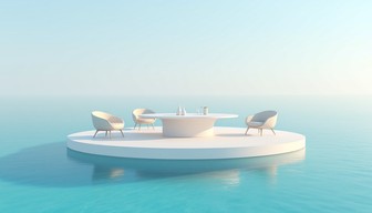 Free Floating Ocean Table Image - Minimalist, Floating, Turquoise ...