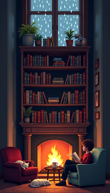 Fireside Rocking Chair Reading Free Fireside Reading Nook Image | Download at StockCake