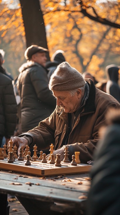 Free Focused Chess Player Image - Chess, Autumn, Park | Download at ...