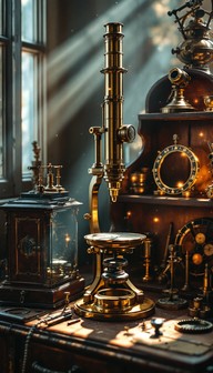 Free Vintage Scientific Treasury Image - Microscope, Brass, Scientific ...