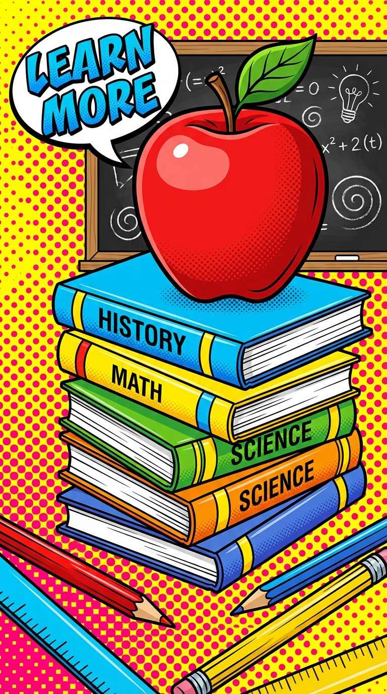 Free Knowledge Stacks High Image - Pop-art, Illustration, Education ...