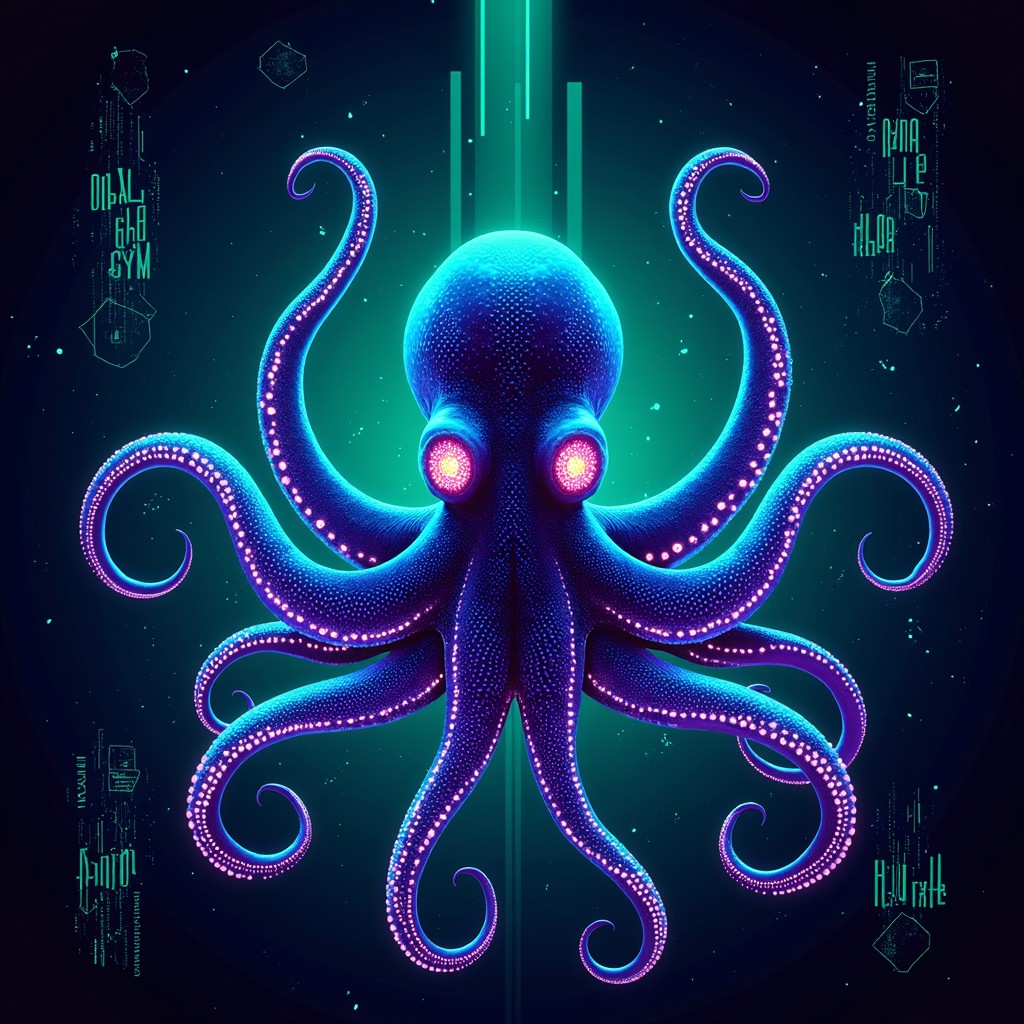 Free Digital Octopus Glow Image - Octopus, Cyberpunk, Digital ...