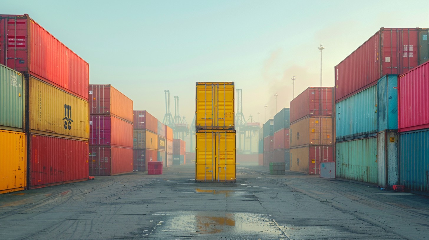 Free Misty Container Yard Image - Shipping, Containers, Port | Download ...