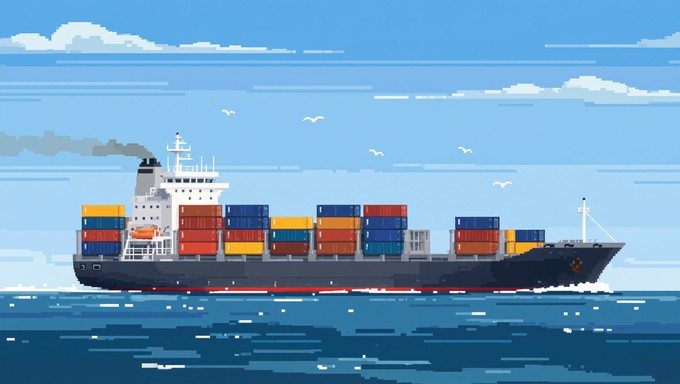 Free Pixel Ocean Voyage Image - Pixel, Ship, Cargo | Download at StockCake