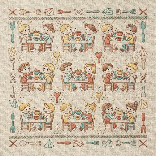 Free Children Dining Pattern Image - Textile, Pattern, Children ...