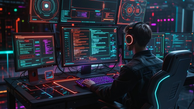 Free Neon Coding Future Image - Cyberpunk, Futuristic, Neon | Download ...