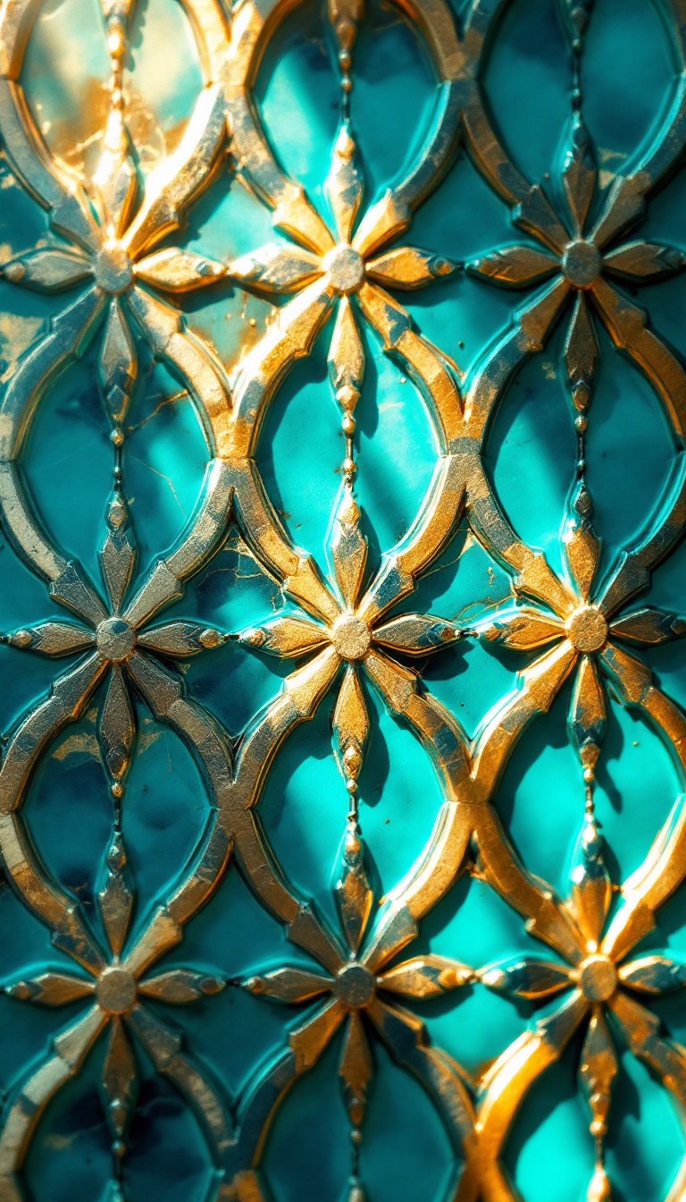 Turqoiswe Patterns Free Turquoise Golden Pattern Image - Geometric, Turquoise, Golden ...