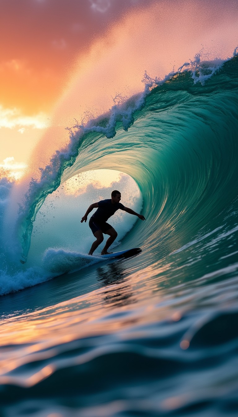 Wave Free Ridesrs Free Epic Wave Rider Image - Surfing, Wave, Barrel | Download at StockCake
