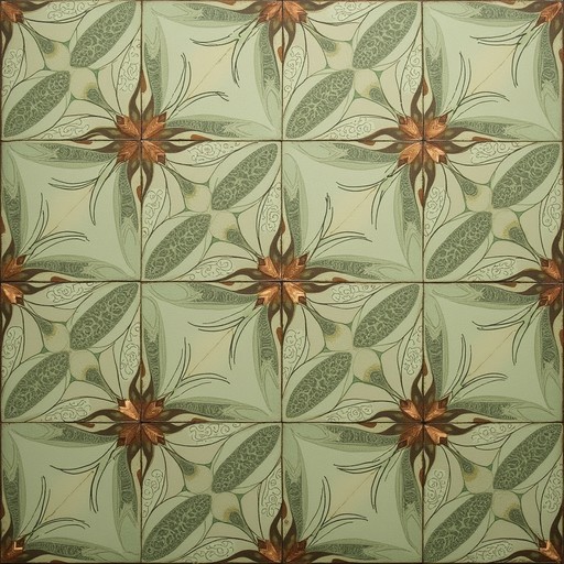 Free Vintage Botanical Tiles Image - Vintage, Botanical, Geometric ...