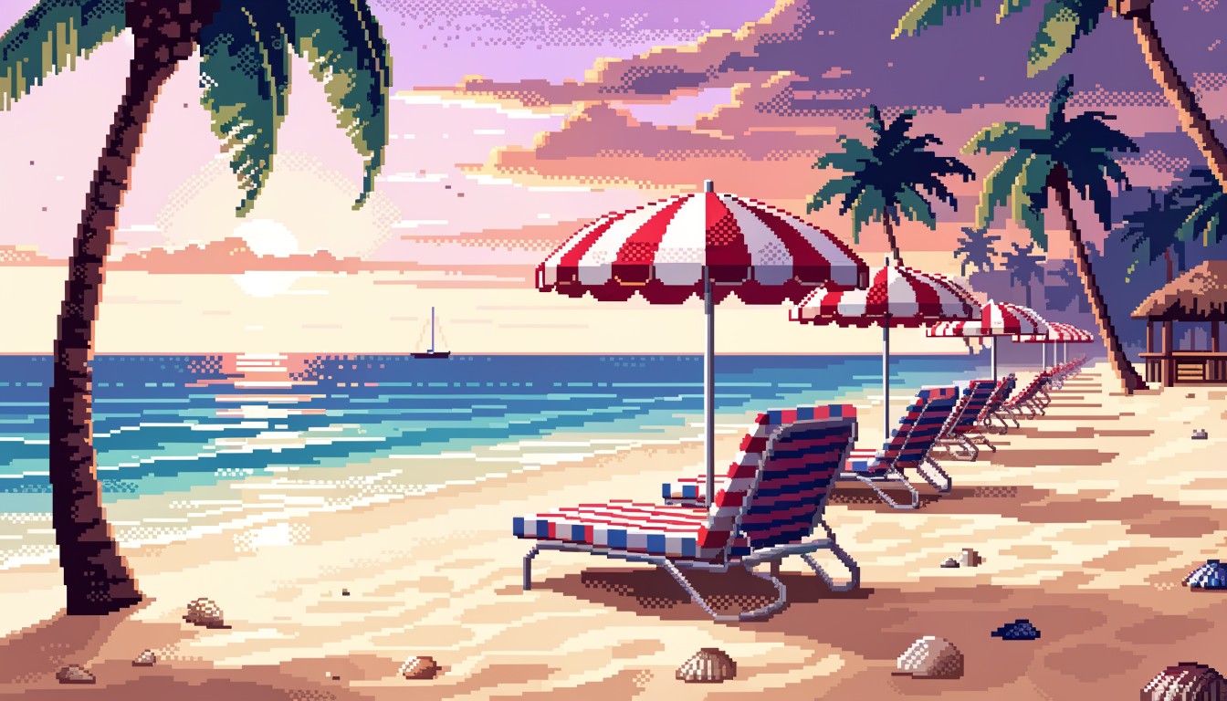 Free Pixel Beach Paradise Image - Pixel, Beach, Tropical | Download at ...