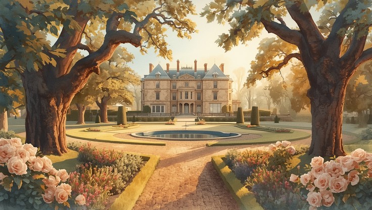 Free Romantic Manor Sunset Image - Estate, Manor, Mansion | Download at ...