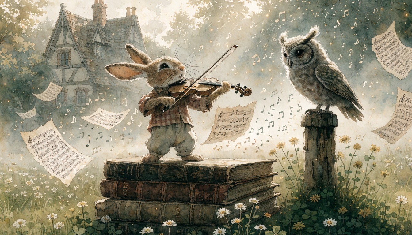 Rabbit Making Music Free Bunny's Music Lesson Image - Rabbit, Bunny, Violin | Download at ...